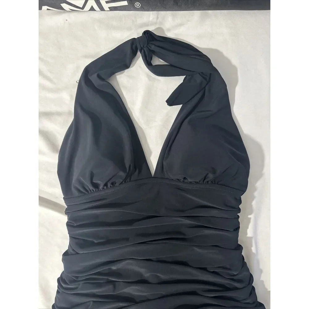 NEW $184 Magicsuit [ 10‎ US ] Yvonne Halter One-Piece Swimsuit Black #6343